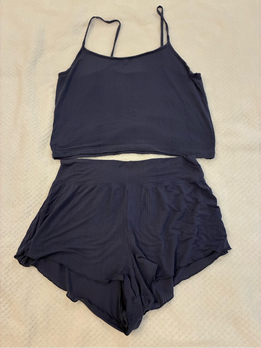 Women’s Aerie Brand Navy Two-Piece Cami and Shorts Set Top Size L Shorts M